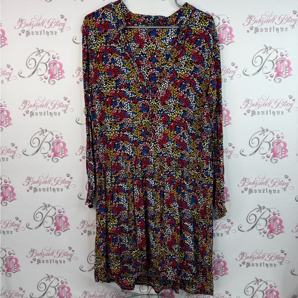 Set Europe dress flowers petals rainbow style dots Floral Multicolor Dress